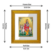 Diviniti Krishna Gold Plated Wall Photo Frame, Table Décor| DG Frame 101 Size 1 and 24K Gold Plated Foil| Religious Photo Frame Idol For Pooja, Gifts Items (13.5 CM X 15.5 CM)