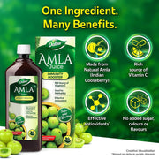 Dabur Amla Juice: Rich Source of Vitamin C and Antioxidants for Immunity boosting |Pure, Natural and 100% Ayurvedic Juice -1L