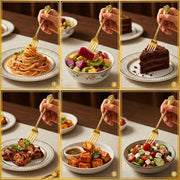 DSH Pure Brass Fork Floral Design Dinner Fork for Dining Table Home Kitchen Multipurpose Use.(BR-FORKking-12P)