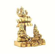 Aalayam Selveer Kuber Lakshmi Idol | Kuber Laxmi Murti | Lakshmi Kubera Statue Brass Height 12.7cm Gold Colour 1 Piece
