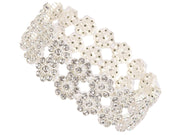NMII Alloy With Zircon Gemstone and Flower Pattern Glossy Finished Kada set for Women and Girls, (Pack of 2 Kada set)
