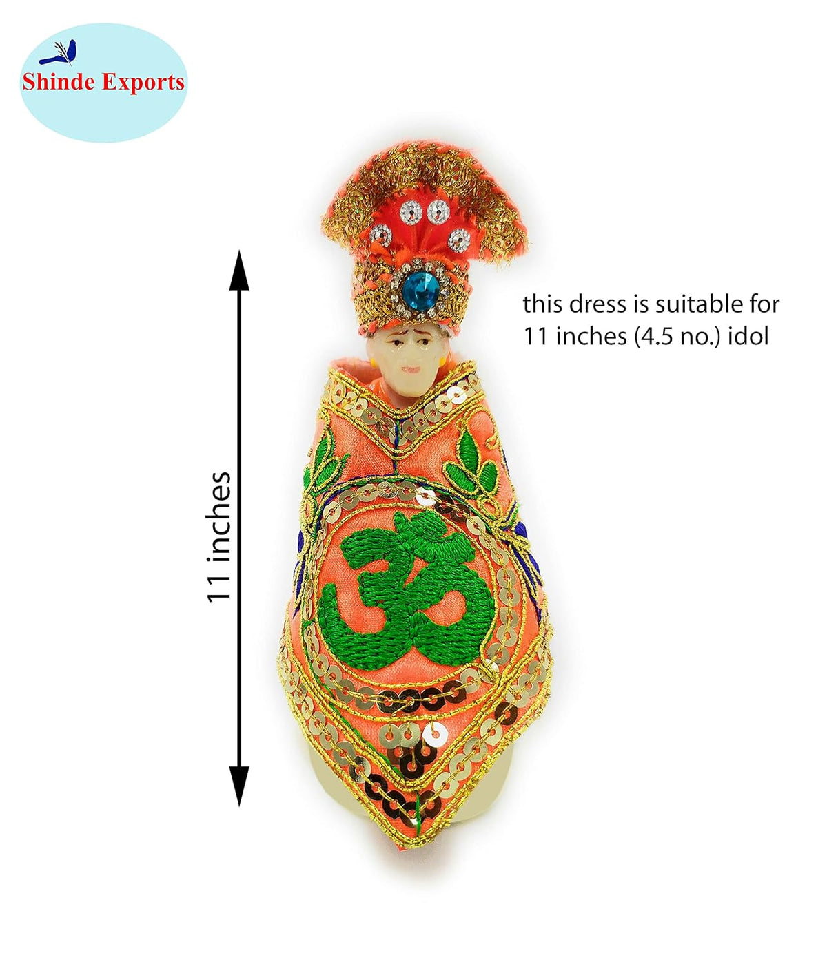 SHINDE EXPORTS shirdi saibaba idol dress cloth vastra shawl (Pack of six (for 4.5 inches one no. idol))