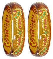 NMII Diamond Glass Bangles Crystal Kada Set For Women & Girls Adorned with Golden Zircon Stones | Trending Girls Bangles Bracelet | Transparent Chudi Kangan For Wedding, Party, Daily, Ethnic- Set of 2