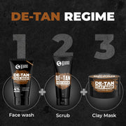 Beardo Face De-Tan Express Kit for Men | Face Wash, Face Scrub & Clay Mask | Helps Remove Tan, Dirt & Dead Skin | 3-Step Express De-Tan Routine