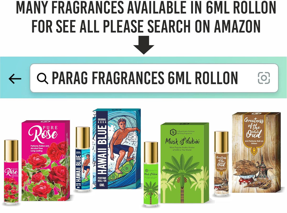 Parag Fragrances Alcohol Free & Long Lasting Attar Perfume Roll-On 6ml (Jasmine)