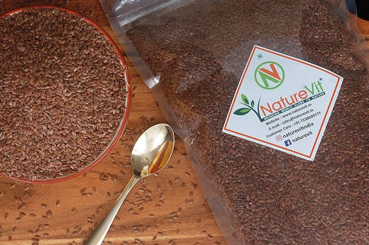 NatureVit Roasted Salted Flax Seeds, 400g [High Fibre, Antioxidant]