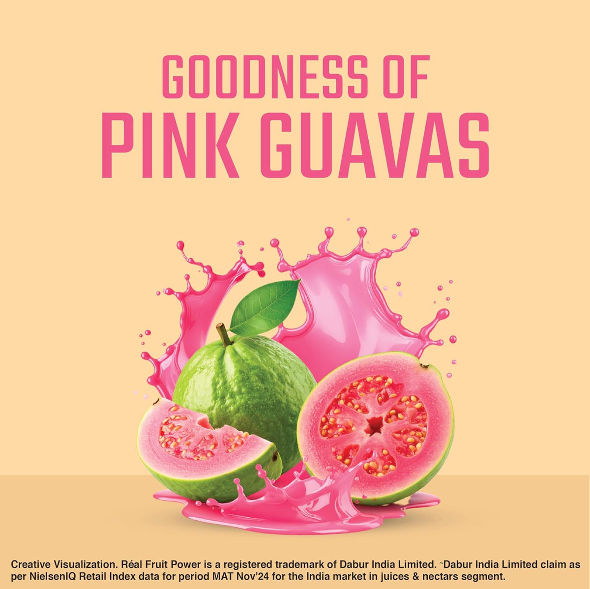 DABUR Real Pink Guava With No Added Preservatives And Artifical Colours -1 L