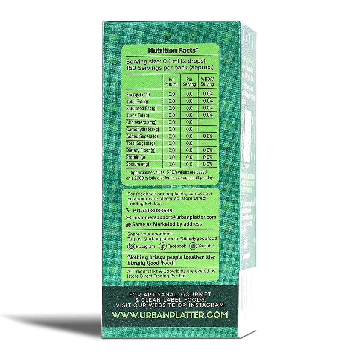 Urban Platter Monk Fruit Sweetener Drops, 15ml (Zero Calorie | No Erythritol | No Bitter Aftertaste | For Tea, Coffee & Beverages)