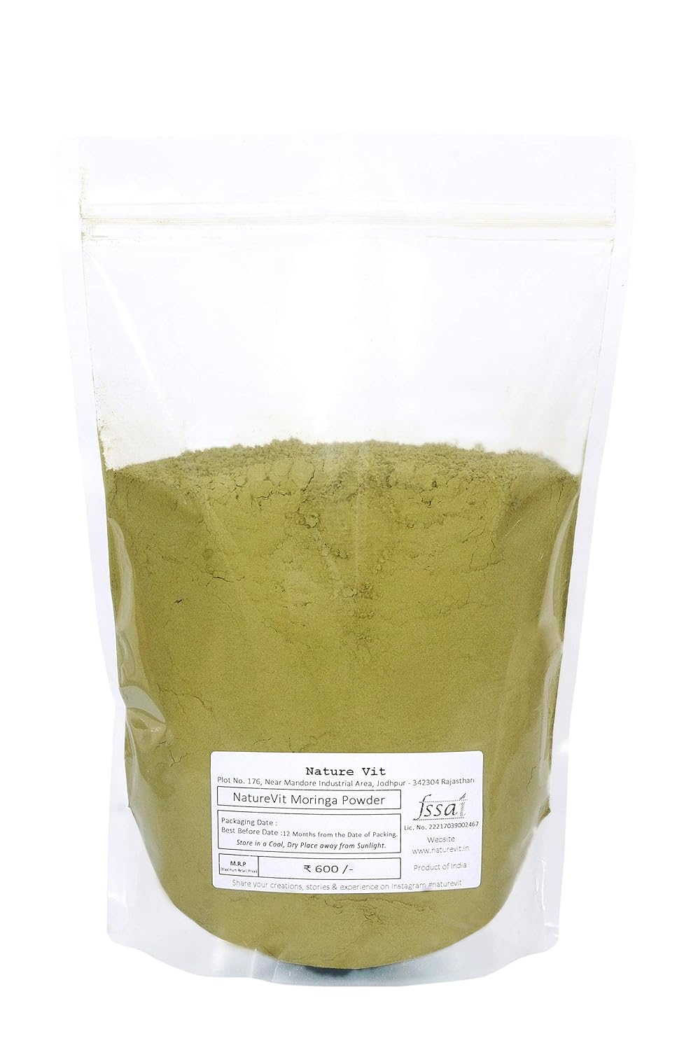 NatureVit Pure Moringa Leaf Powder 5 Kg (1 Kg x 5 Pieces) | Natural Superfood Supplement | Rich in Vitamins, Minerals & Antioxidants | Vegan & Gluten-Free