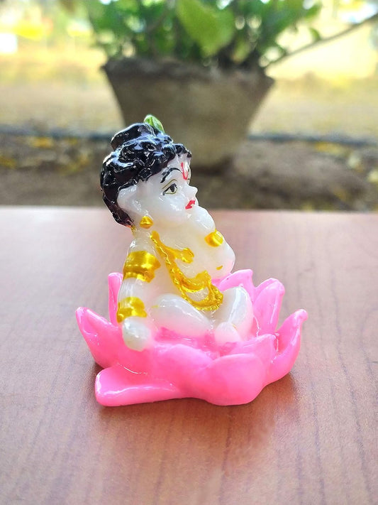 SHINDE EXPORTS Krishna Idol Small for Pooja/kanha ji ki murti/Krishna Statue Marble/Krishna murti 6cm