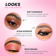 INSIGHT Garden of Love Eyeshadow Palette | 18 Pigmented Shades with Metallic, Shimmer & Multi-Finish Colors | Long-Lasting, Blendable Eye Makeup for Day or Night | 40g