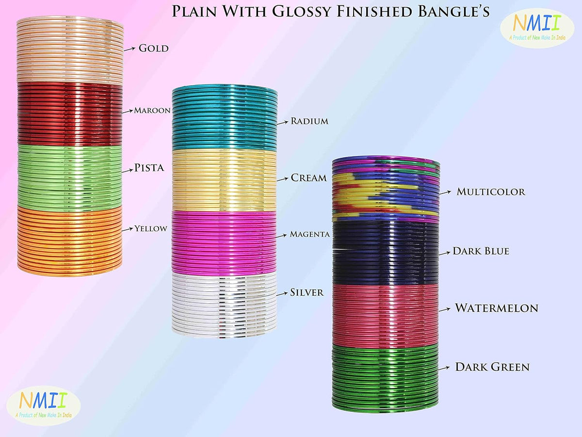 NMII Non-Precious Metal Base Metal With Colourful Plane Bangles Set For Women and Girls