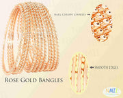 NMII Non-Precious Metal Base Metal With Ball Chain Glossy Finished Bangles Set For Women and Girls