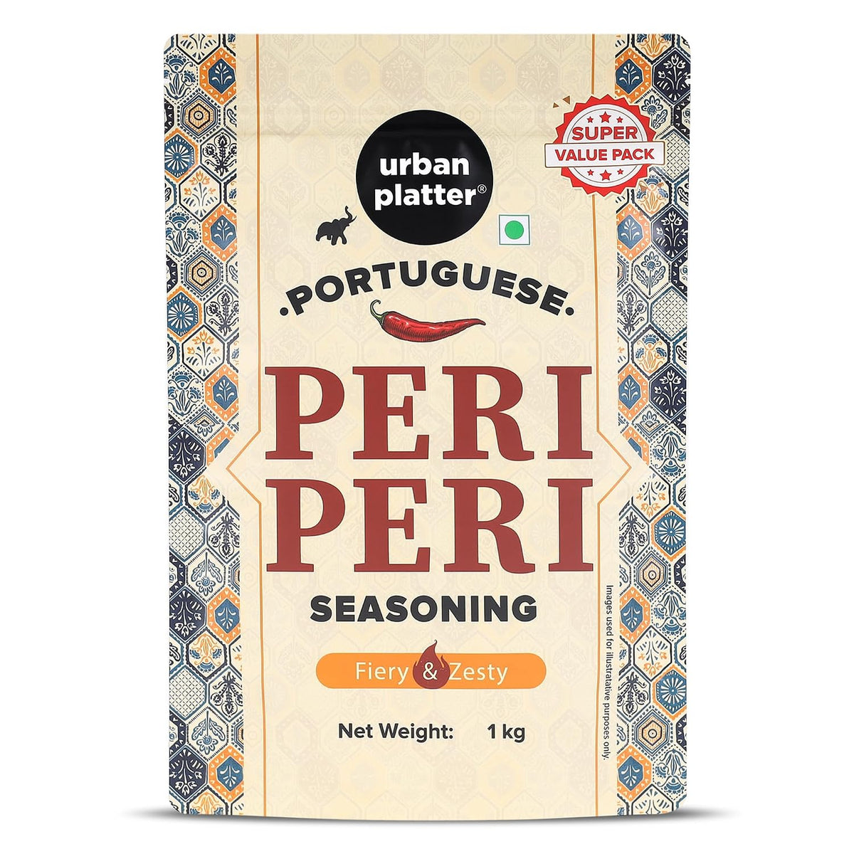 Urban Platter Portuguese Peri Peri Seasoning Mix, 1Kg (an All Purpose Seasoning, Perfect for Pop Corn, Pasta, Fries Seasoning | Dairy-Free) [HoReCa Pack]