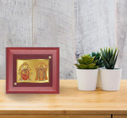 DIVINITI 24K Gold Plated Maa Padmavati and Lord Tirupati Balaji Photo Frame | Premium Religious Gift & Spiritual Home Decor | MDF Gold Foil Frame for Pooja Room, Mandir, Wall & Gifting | 16 x 13.5 CM