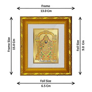 DIVINITI Tirupati Balaji Gold Plated Wall Photo Frame, Table Décor| DG Frame 103 Size 1 and 24K Gold Plated Foil| Religious Photo Frame Idol For Pooja, Gifts Items (16.5 CM X 15.5 CM)