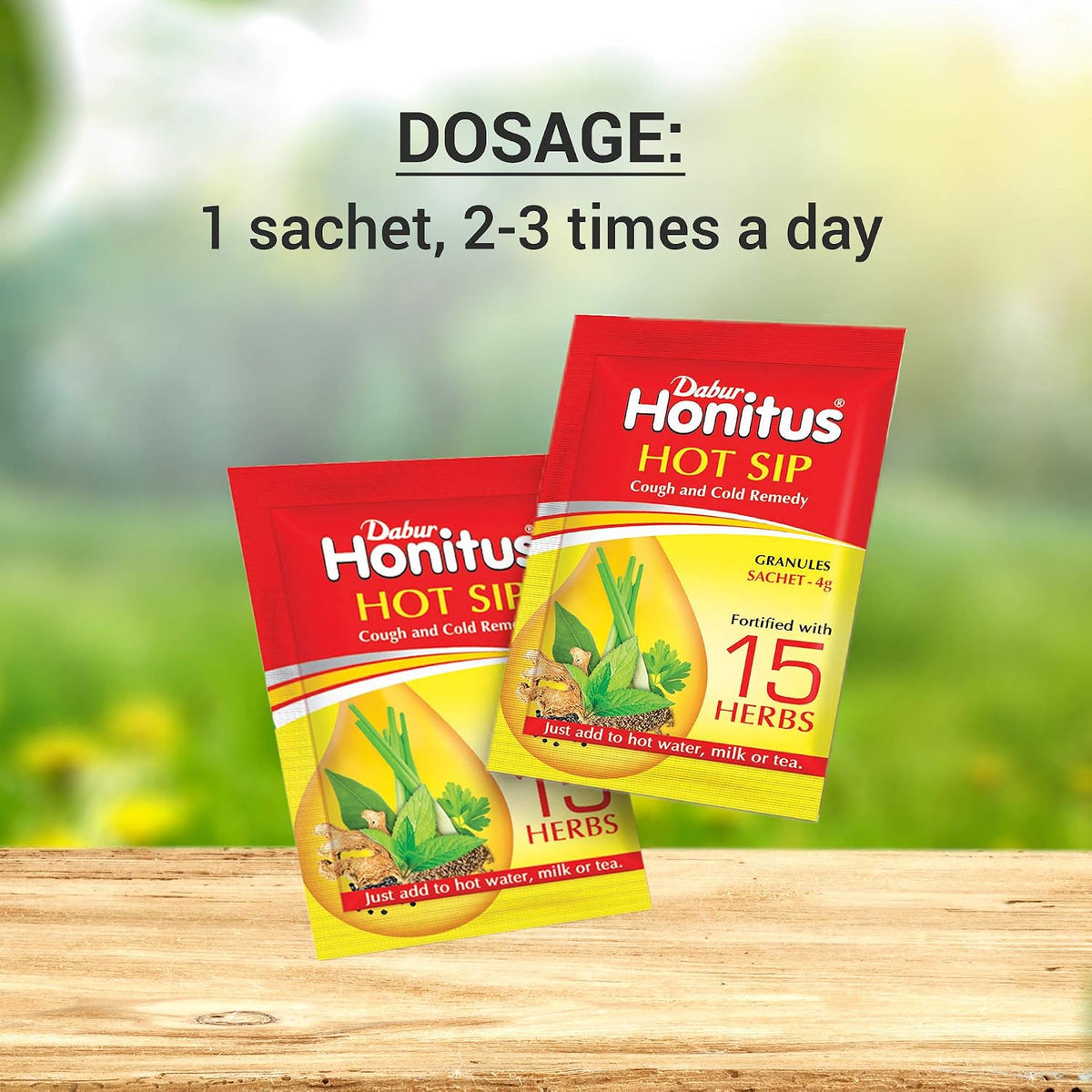Dabur Honitus Hot Sip: 100% Ayurvedic Kadha | Provides Instant Relief from Cough and Cold (4gm*Pack of 30 Sachets)