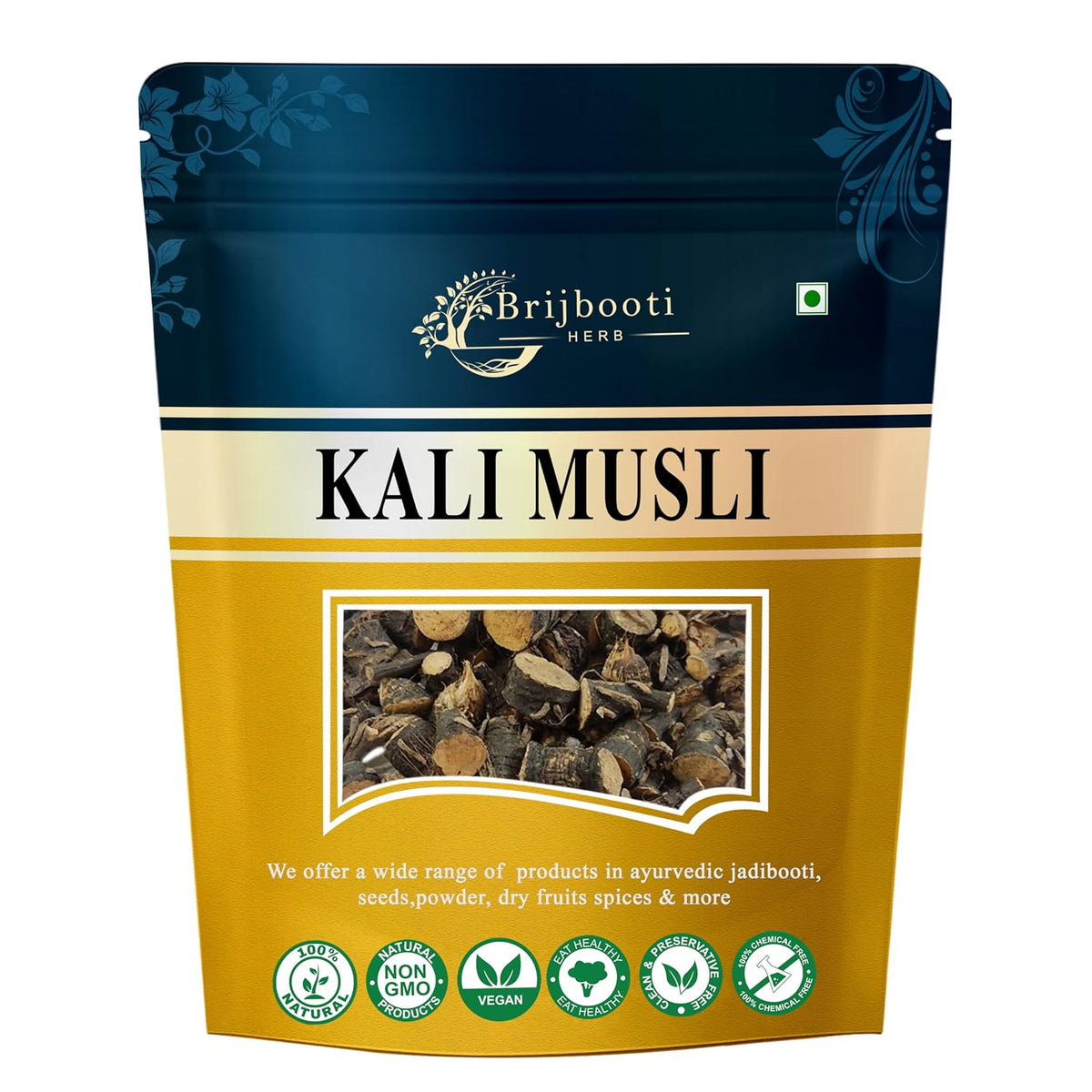 Brijbooti Kali Musli - Curculigo Orchiodes - Black Musli 100 Gr
