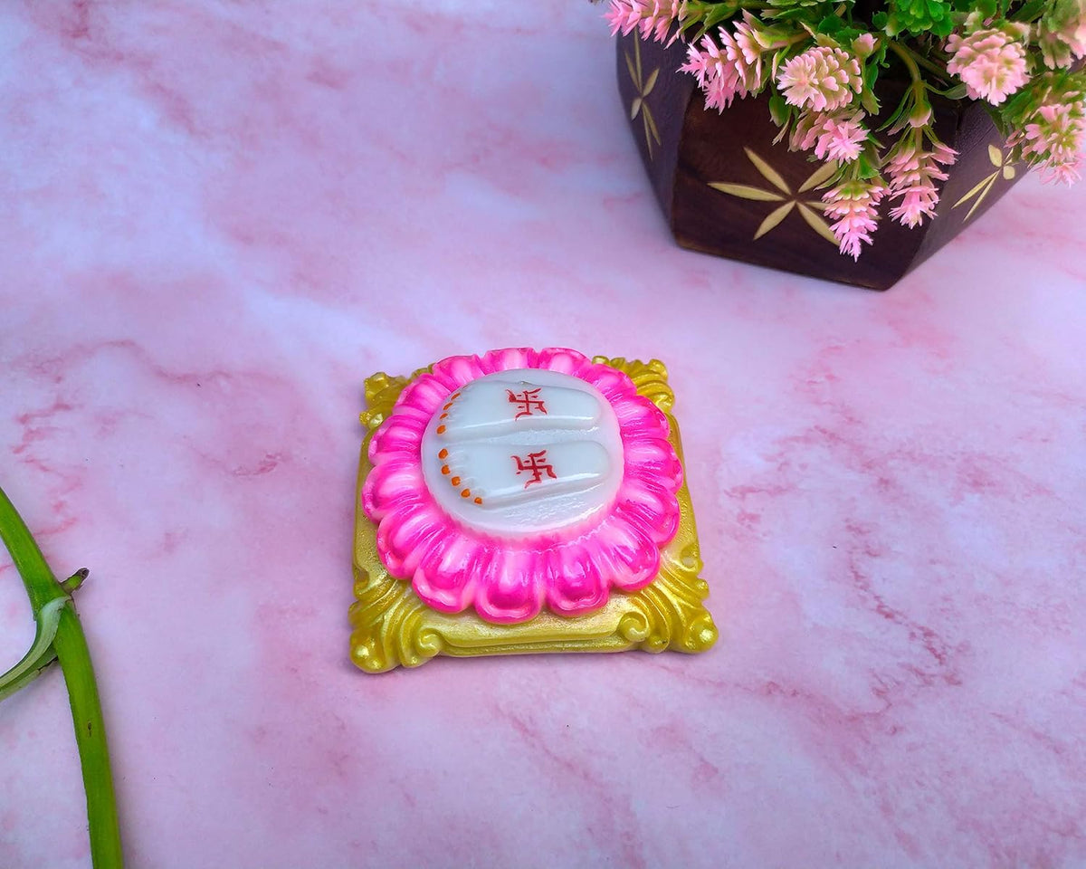 SHINDE EXPORTS Marble charan paduka for god puja (Design 10)