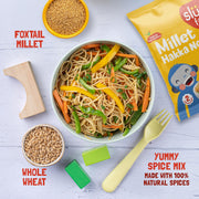 Slurrp Farm No Maida Millet Hakka Noodles | Classic Masala | Perfect for Tiffins | Mealtime Favourite | Serves 2 (96 gms)