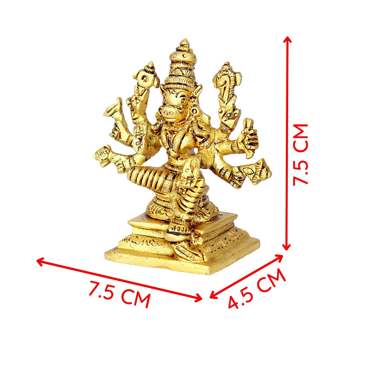 Aalayam Selveer Varahi Amman Statue Small | Varahi Amman Silai Small | Small Varahi Amman Brass Statue 7.5 CM Height Brass Gold Colour 1 Piece