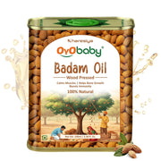 OYO BABY 100% Pure Wood Pressed Sweet Almond Oil for Baby - 100ml | Enriched with Vit E, Omega 3 & 6 | FSSAI Approved, Pediatrician Tested | Baby Massage Oil | Rogan Badam Oil