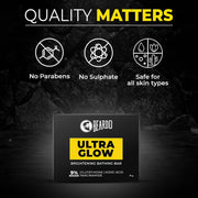 Beardo Ultraglow Brightening Bathing Bar | 9% complex glutathione, niacinamide & kojic acid | Skin Brightening Soap | Whitening Soap for men | Dermatologically tested |75g * Pack of 3
