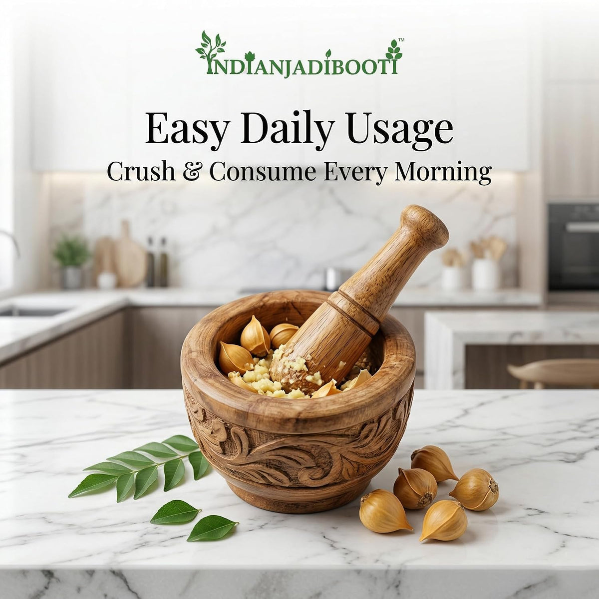 IndianJadiBooti Kashmiri Lehsun (250 grams pack) | Fresh & Natural, Premium Single Clove Snow Mountain Garlic | Allium Sativum for Cardiovascular Support, Immune Resilience & Culinary Warmth