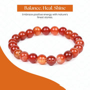 Astrodidi Natural Certified Red Sulemani Yamini Carnelian Hakik Stone Bracelet Help to Courage, Confidence, Emotional Stability, Focus and Clarity | Reiki Feng-Shui Healing Crystal Gemstone Bracelet for Men and Women