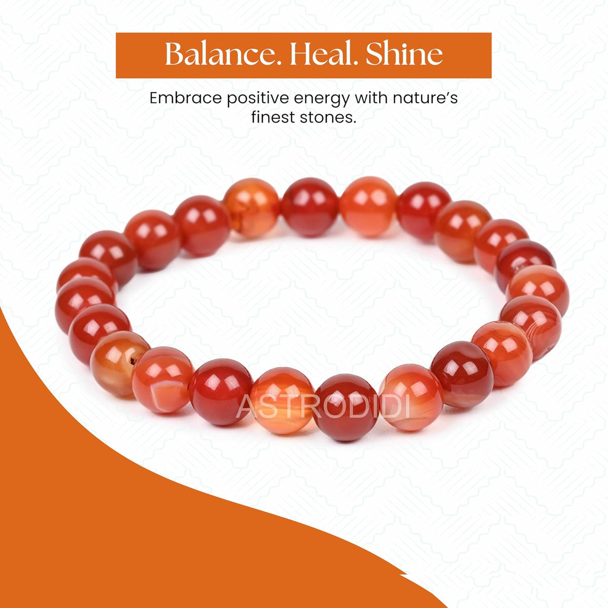 Astrodidi Natural Certified Red Sulemani Yamini Carnelian Hakik Stone Bracelet Help to Courage, Confidence, Emotional Stability, Focus and Clarity | Reiki Feng-Shui Healing Crystal Gemstone Bracelet for Men and Women