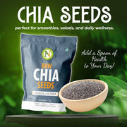 NatureVit Raw Chia Seeds 1 Kg | Superfood for Eating | Rich in Omega-3, Fiber & Protein | Ideal for Weight Loss, Digestion & Energy | Gluten-Free & Vegan