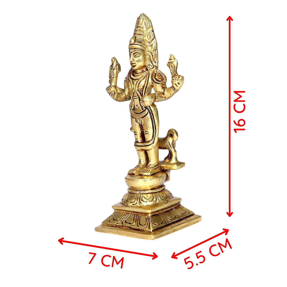 Aalayam Selveer Kaal Bhairav Idol | Kala Bairava Idol | Kalabhairava Idol Brass | Kala Bairavar Statue Brass 16 CM Height, Gold Colour 1 No