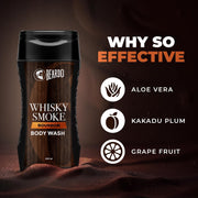 Beardo Whisky Smoke Bodywash 200ml | Bold Whisky Smoke-Inspired Fragrance | Deep Cleansing & Hydrating Formula for Fresh, Smooth Skin | Perfumed Body wash