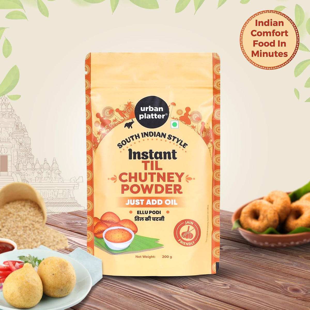 Urban Platter South Indian Style Instant Til Chutney Powder, 200g (Ellu Podi | Sesame Dry Chutney | Ready-to-Use | Perfect for Idli, Dosa and Rice)