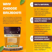 Brijbooti Orange peel powder for face 200g | Face Pack & Face Mask | Detan, Acne, Oil Control & Pimples With Vitamin C | orange peel powder for drinking