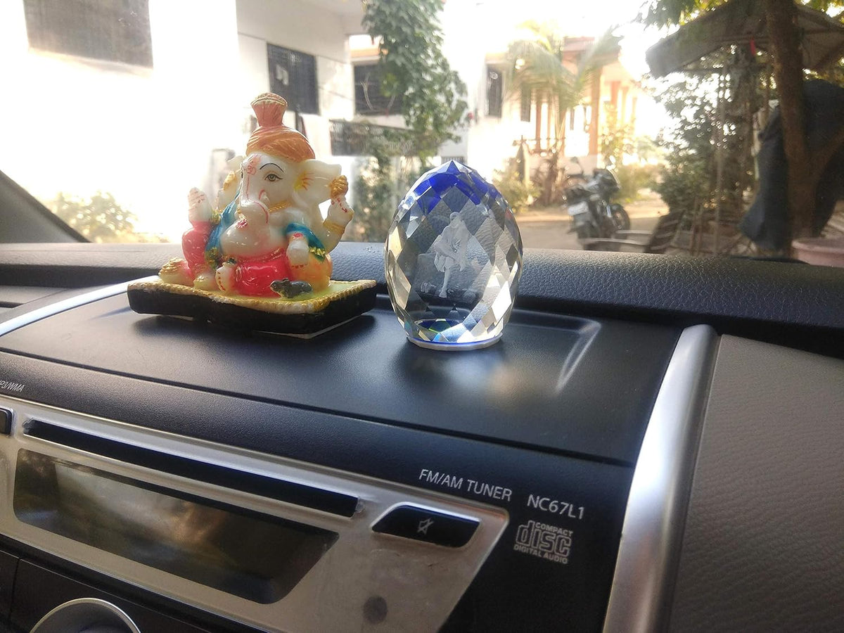 Shinde Exports Saibaba crystal idol / Saibaba idol / Saibaba crystal / saibaba idol for car dashboard 3d crystal