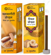 Parag Fragrances Javadhu & Malyagiri Sandal/Sandalwood Dhoop Sticks Combo / Extra Dhoop Sticks for Pooja & Home Fragrance 20pc + 20pc = 40pc Dhoop Sticks