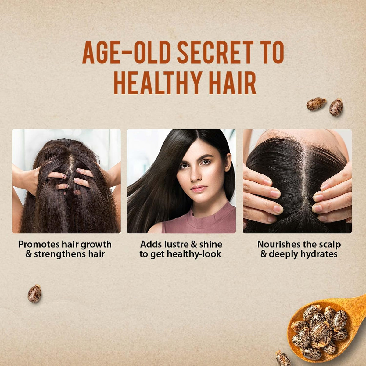 Dabur Castor Oil - 200ml | 100% Natural Cold Pressed Oil | Promotes Hair Growth, Hydrates Skin & Reduces Wrinkles | No Mineral Oil & Silicones (Pack of 2)