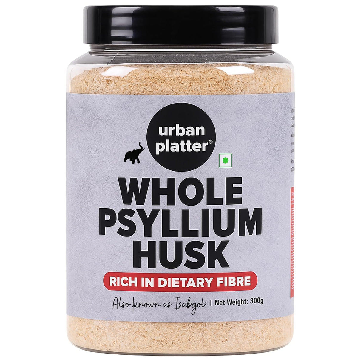 Urban Platter Isabgol, 300g (Whole Psyllium Husk, Rich in Dietary Fiber, Supports Digestive Health, Nature's Soluble Fiber)