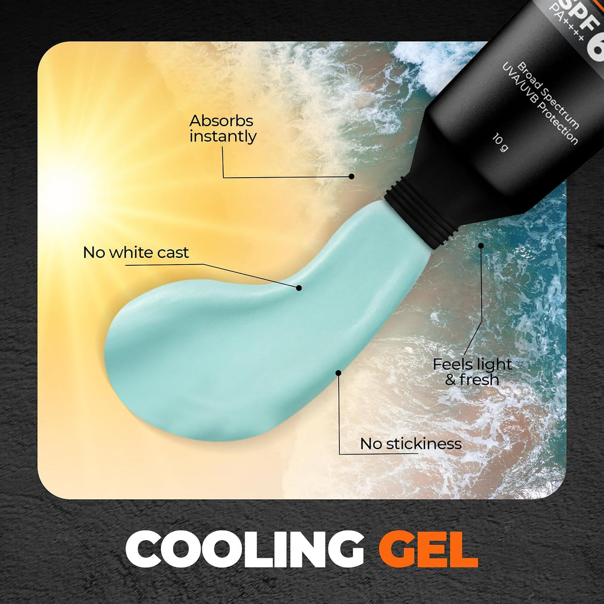 Beardo Max Cooling Gel Sunscreen SPF 60+ PA++++|UVA/UVB Protection | No White Cast |Ultra Lightweight Texture | Non-Greasy |Sunscreen for Men-10g