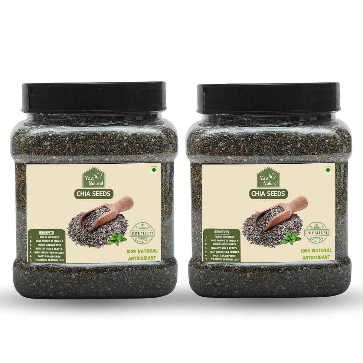 Yaa Natural Raw Chai seed Rich Omega-3, Protein in Calcium & Fiber,and Antioxidant & Weight Management 100% Natural Quality (