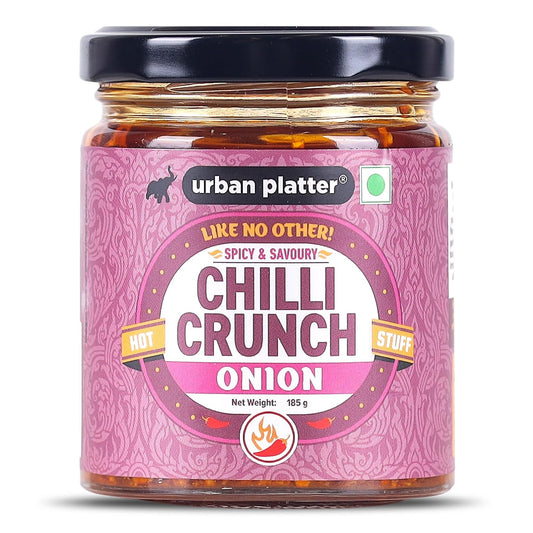 Urban Platter Onion Chilli Crunch, 180g (Spicy and Irresistibly Crunchy | Preservative-free | MSG-free)