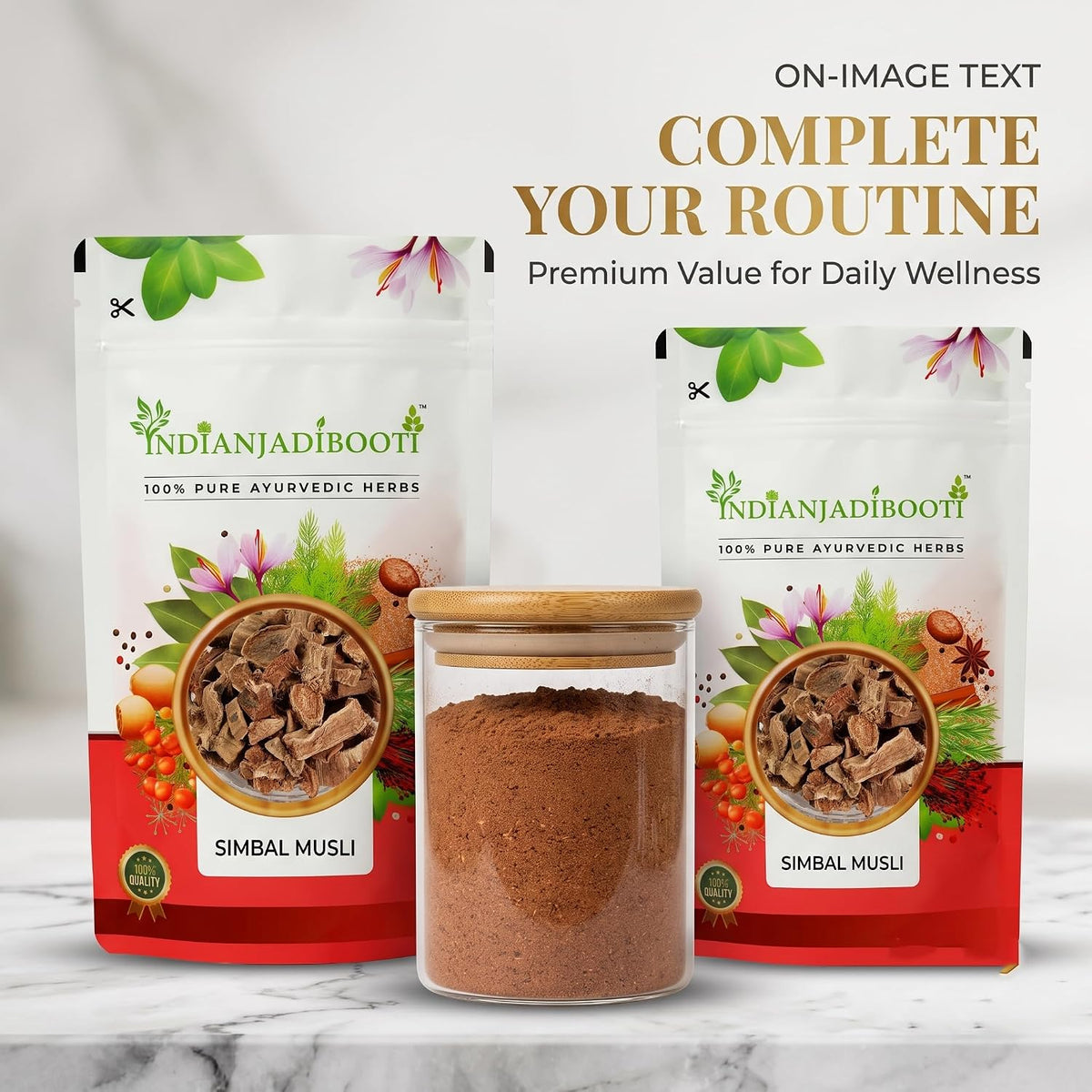 IndianJadiBooti Authentic Semal Musli | Pure Raw Silk Cotton Tree Roots for Natural Wellness & Strength | Traditional Herbal Superfood, 100 Grams Pack