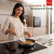 Parage Stainless Steel Kitchen Tools Set for Kitchen Cooking and Serving, Pack of 4, Serving Spoon, Turner/Spatula (Palta), Basting and Rice Spoon, Silver (Size: 26.5 cms, 25 cms x 2, 23 cms)