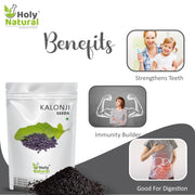Holy Natural Kalonji Seeds – 400 Gm | Also called Black Seeds, Nigella Sativa and Black Cumin Seeds | Bold and Unique Seeds Flavor