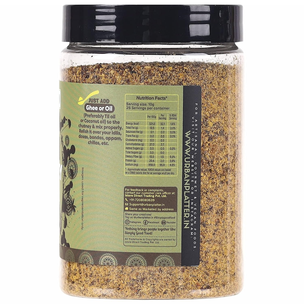 Urban Platter Classic South Indian Flaxseed Podi Chutney Powder, 250g (Ready to use, Just add ghee or Oil)