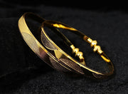 NMII Brass with Gold Plating Bangle Bracelet Set (Pack of 2)