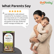 OYO BABY 100% Pure Cold-Pressed Mustard Oil for Baby - 200ml | Edible Food-Grade Sarson Oil | Enriched with Vitamins & Antioxidants | Baby Massage Oil | Baby Oil For Body Massage