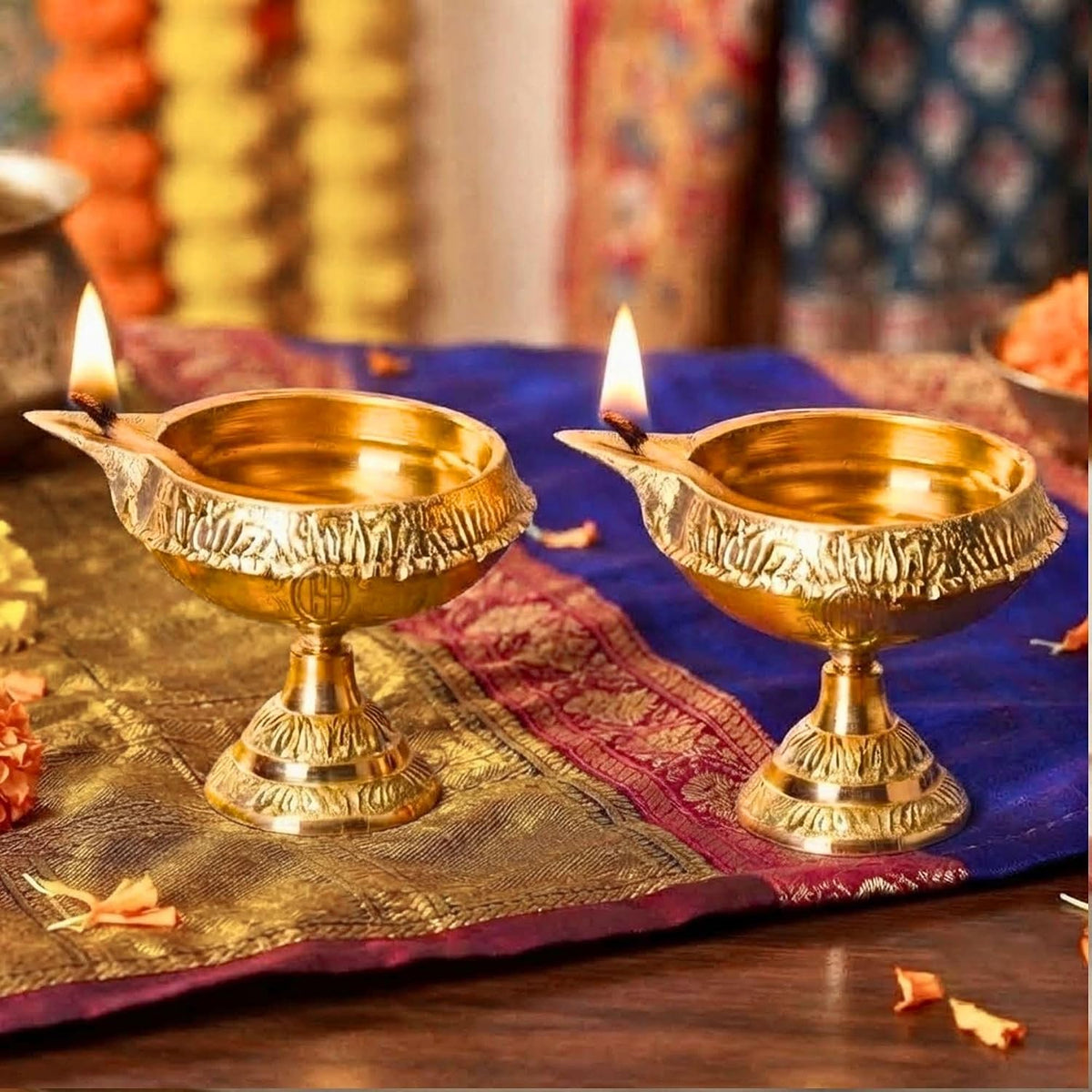 DSH Pure Brass Kuber Diya with Stand Diwali Decoration Item for Home Puja Room & Office Decor Diwali Festival Gift Item