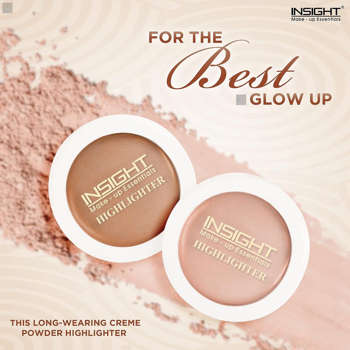 Insight Cosmetics Glitter Makeup Highlighter, 3.5 gm&Insight Non Transfer Lip Color, Matte Finish, 4ml (01 Joyfull)